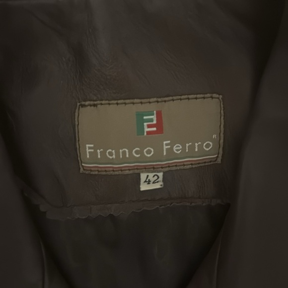 Women’s Brown Leather Franco Ferro Jacket - Size 42 - Brand New - Picture 2 of 2